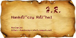 Hankóczy Ráhel névjegykártya